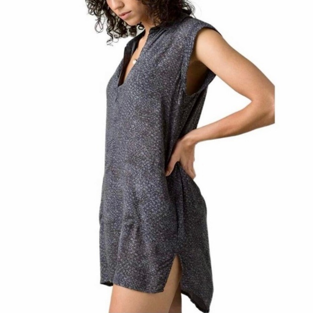 Prana Anini High Low Tunic Top Women’s Size S V-Neck Modal Side Slit Pockets